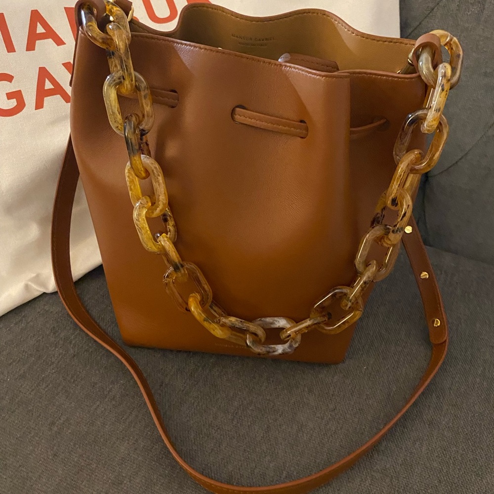 NEW Mansur Gavriel Twist Mini Bucket Bag with Chain